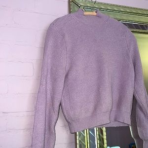 Cozy fitted purple sweater